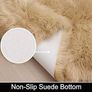 MULTIPLE SIZES/COLOURS AVAILABLE Square Faux Fur Fleece Fluffy Area Rugs Washable Yoga Carpet Bedroom Floor Rugs, Camel/2'x 4' Image 4