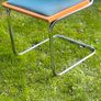 Vintage Italian Cesca Style Cantilever Chair  Teal Blue & Beech Made in Italy Image 5