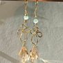 Handmade Brass Wire Wrapped Dangle Earrings, Glass Bead Drop Earrings, Boho Floral Earrings, Romantic Jewelry, Gift for Her Image 8
