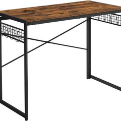 _Computer Desk, Folding Desk with 8 Hooks, Workstation