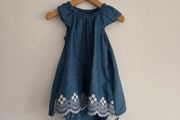 3-6m, With Tags Soft Denim Chambray Dress with Matching Bloomers