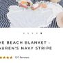 New business and pleasure Lauren's navy stripe beach blanket Image 3