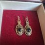 Vintage Golden Earrings with Black Core Image 9