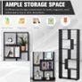 178cm Tall Black Shelf Bookcase Image 4
