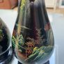 Pair of vintage  black  Chinese lacquerware vases Image 6