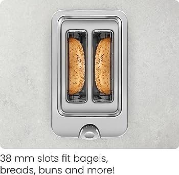 NEW SALE |  2 Slice Toaster, 7 Shade Settings, Stainless Steel, 2 Slice with Extra-Wide Slots, Thick Bread and Bagel Toaster, Reheat, Defrost, Cancel, Lift Lever