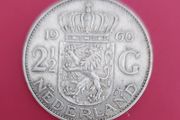 NETHERLANDS 1960 TWO and a HALF Guilders coin in extremley fine condition