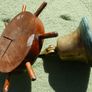 Vintage Wooden Ship Wheel with Brass Bell Image 5