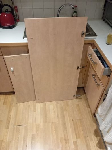 kitchen press doors (three) 1large. 2 normal