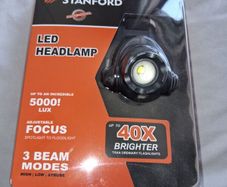 Brand New Stanford LED Headlamp - Up To 40x Brighter Than Flashlights - 3 Beam Modes - Adjustable Focus - Spotlight To Floodlight
