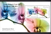2014 Cork Stamp and Coin Exhibition 15th November 2014 Exhibition Souvenir overprinting World Flower Show Commemorative Stamps Miniature Sheet Mint Never Hinged (MNH) No 432