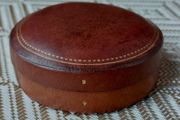 Vintage Italian Leather Jewellery Trinket Box With Lid