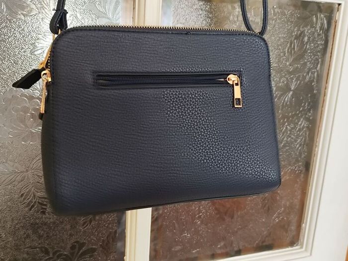 Classic Navy Faux Leather Crossbody Bag / Handbag