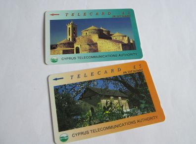 Vintage Retro Blue & Orange Cyprus Callcards