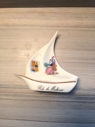 Rdo de Mallorca Ceramic Sail Boat ornament