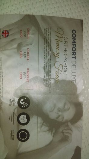 Double size memory foam orthopedic mattresses