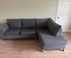 L shape grey couch