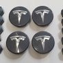 Tesla Model 3 Alloy Wheel Centre Caps Bolt Covers Set Grey Anthracite Image 6