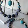 Bohemia Ombre Blue Hues Beaded Hoop Pendulum Earrings Image 4