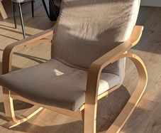 Wooden rocking recliner