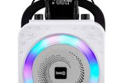 NEW SALE | 8-Watt Rechargeable Bluetooth Karaoke Machine with Two Microphones, Voice Changing Effects &amp; LED Lights