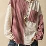 Bohemela Colorblock Patchwork Striped Top Sweatshirt Size UK 14 Image 2