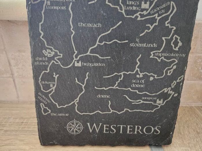 Game of Thrones Westeros Slate map