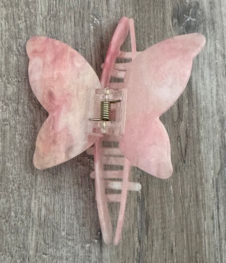 Iridescent White, Cream and Pink Long Butterfly Claw Clips