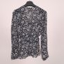 Second Female Black White Floral V-Neck Long Sleeve Peplum Blouse Top Size XS Image 10