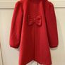 Red winter coat with gold buttons and bow 7-8 years Image 2