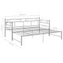 Pull-out Sofa Bed Frame Grey Metal 90x200 cm Image 10