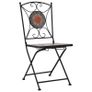 3 Piece Mosaic Bistro Set Ceramic Tile Orange/Grey Image 2