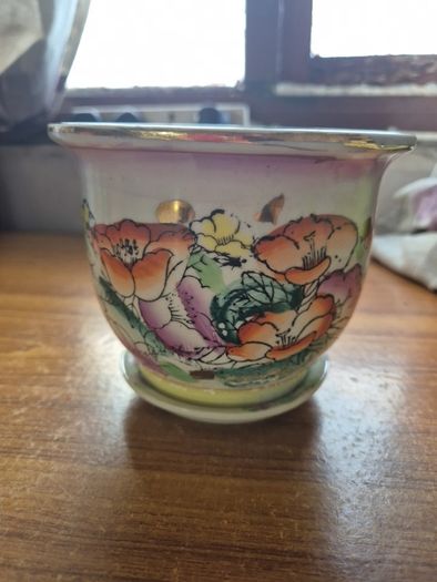 Colourful Vintage Chinoiserie Planter. Jardiniere.