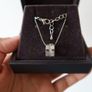 Stainless steel wheel crystal necklace Image 4