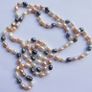 Vintage very long Necklace of Real Pearls Freshwater Pearls  Multicolor length 45" Image 6