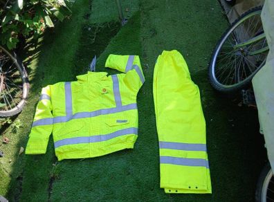 hi visability jacket and trousers