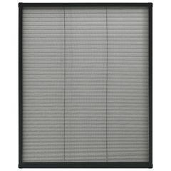 Plisse Insect Screen for Windows Aluminium Anthracite 80x100 cm