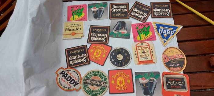 20 x vintage beer mats ,nice collection,,see pictures for condition ,sold as seen ,price includes post to anywhere in Ireland thank you, Job lot
