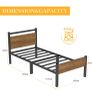 Single Bed Frames with Wood Headboard Image 7