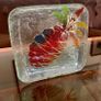 Decorative Pineapple Fused Glass Serving Plate Textured Image 5
