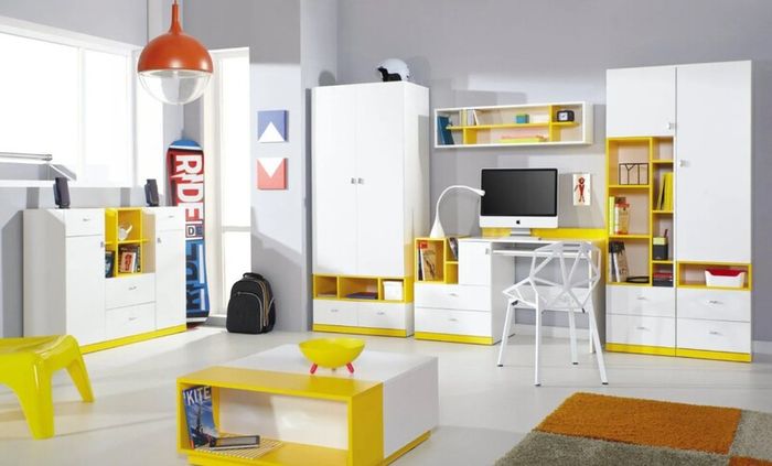 3 piece set: Computer desk +wall cabinet +chest of drawers combo!!