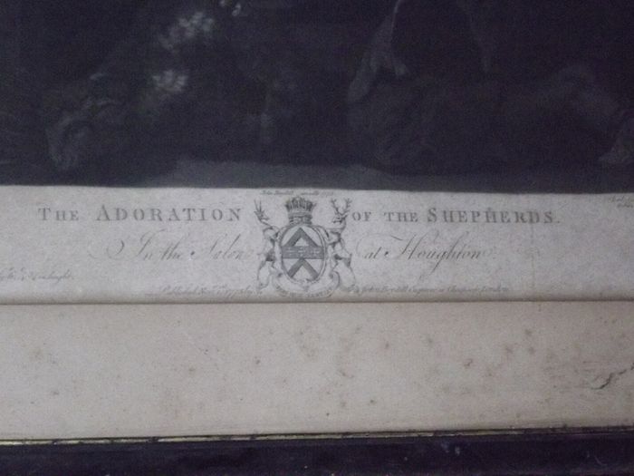 a antique old master  engraving of the adoration of the shepperds.date 1775