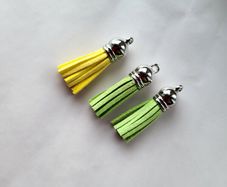 Faux leather tassel for making jewelry and other crafts 3pcs NEW