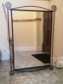Beautiful black wrought iron mirror