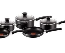 5 Piece, Essential, Pots and Pans Set, Non Stick, Aluminium, Black (FREE POSTAGE)