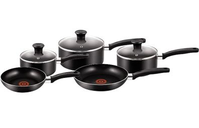 5 Piece, Essential, Pots and Pans Set, Non Stick, Aluminium, Black (FREE POSTAGE)