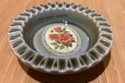 Vintage Wade Irish Porcelain Ashtray or Trinket Dish with a Rose Decal