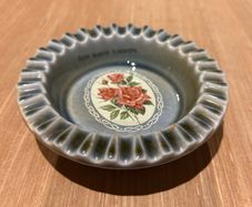 Vintage Wade Irish Porcelain Ashtray or Trinket Dish with a Rose Decal