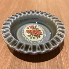 Vintage Wade Irish Porcelain Ashtray or Trinket Dish with a Rose Decal