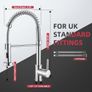 Kitchen Tap 360 with 2 Spray Mode Spring Kitchen Sink Mixer Taps with Pull Out Spray, Commercial Faucet Single Handle Lever, High Arc Swivel Cold and hot Fittings UK Standard Image 2
